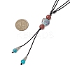 Retro Glass & Porcelain & Alloy Adjustable Nylon Cord Y Necklaces for Women NJEW-JN05360-01-3