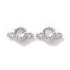 Rack Plating Brass Pave Clear Cubic Zirconia Connector Charms KK-Z039-38P-1