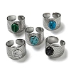 304 Stainless Steel Open Cuff Rings STAS-Z060-16P-1