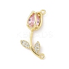 Brass Micro Pave Clear Cubic Zirconia Pendants KK-B141-02G-02-1