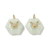 Natural Flower Amazonite Faceted Pendants G-P585-01G-05-1