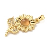 Brass Micro Pave Cubic Zirconia with Resin Pendants KK-G517-05G-02-2
