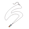 Natural & Synthetic Mixed Gemstone Disc Pendant Necklaces X-NJEW-JN04623-01-4