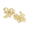 Brass with Clear Cubic Zirconia Charms with Jump Rings KK-Q820-09G-2