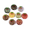 Flat Round with Mushroom Glass Beads GLAA-T025-62M-1