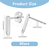 60Pcs 201 Stainless Steel Stud Earring Findings with Hole FIND-DC0006-59-2