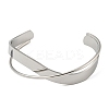 304 Stainless Steel Plain Cuff Bracelet BJEW-B076-02P-2