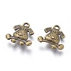 Tibetan Style Puppy Pendants X-TIBEP-R166-AB-FF-2