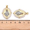 Brass with ABS Imitation Pearl Pendants KK-T070-16G-01-3