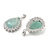 Natural Amazonite & Rhinestone Pendants G-K338-31P-04-2
