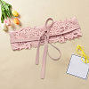 Imitation Leather Flower Lace Wide Chain Belts AJEW-WH20077-032C-3