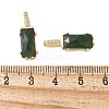 Brass Micro Pave Cubic Zirconia and Natural Moss Agate Pendants KK-F892-45G-02-3