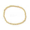Brass Round Beaded Stretch Bracelets for Men Women BJEW-B148-05A-G-4