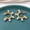 304 Stainless Steel ABS Imitation Pearl C-Shaped Stud Earrings EJEW-K268-58G-2