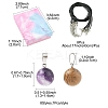 DIY Natural & Synthetic Gemstone Round Pendant & Waxed Cord Pendant Necklace Making Kits DIY-FS0008-47-4