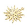 Brass Micro Pave Clear Cubic Zirconia Pendants KK-G548-01C-G-2