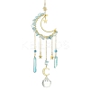 Moon & Star Brass Hanging Ornaments HJEW-TA00095-02-1