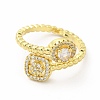 Cubic Zirconia Square Cuff Ring KK-A180-27G-1