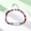 304 Stainless Steel Glass Link Chain Bracelets BJEW-G753-03P-03-2