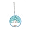 Wire Wrapped Chips Dyed Glass Big Pendant Decorations HJEW-A005-01A-1