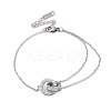 Roman Numerals Stainless Steel Link Bracelets BJEW-L689-01P-1