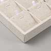 Linen Jewelry Pendant Necklace Storage Box with 24 Compartments AJEW-WH20008-12-2