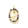 Brass Micro Pave Cubic Zirconia Pendants ZIRC-P123-01G-X02-1