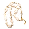 Natural Cowrie Shell & Starfish Synthetic Turquoise Beaded Necklaces for Women NJEW-F356-04G-1