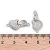 Brass Micro Pave Cubic Zirconia Fold Over Clasps KK-E107-02P-3