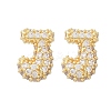 Brass Micro Pave Cubic Zirconia Stud Earrings EJEW-Z091-04G-J-2