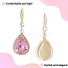 4 Pairs 4 Colors Glass Teardrop Dangle Earrings EJEW-AN0003-95-3
