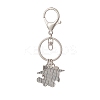 Tibetan Style Alloy Doctor Hat & Book Pendant Keychain with Apple Resin Charms KEYC-TA00006-2