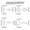 16Pcs 4 Style 201 Stainless Steel Links STAS-UN0031-08-5