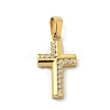 Ion Plating(IP) 304 Stainless Steel Micro Pave Cubic Zirconia Pendants X-STAS-Z107-08G-06-1