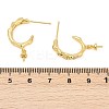Rack Plating Brass Micro Pave Clear Cubic Zirconia Studs Earrings Finding KK-T072-10G-3