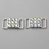 Brass Crystal Rhinestone Bikini Connectors/Buckle with Buttons. for Swimming Wear Bikini Decoration FIND-WH0161-67C-1