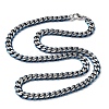 Matte Style 304 Stainless Steel Cuban Link Chain Necklaces for Men NJEW-B116-05BL-4