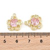 Brass Pave Pearl Pink Cubic Zirconia Pendants CU-CBA8124-01C-G-3