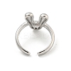 Brass Letter Open Cuff Rings for Women RJEW-G313-01V-P-3