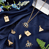 12Pcs 6 Style Brass Micro Pave Cubic Zirconia Pendants ZIRC-BBC0001-01-4