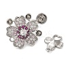 Brass Micro Pave Clear Cubic Zirconia Fold Over Clasps KK-G505-14A-P-2