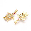 Brass Micro Pave Cubic Zirconia Pendants X-KK-N257-05G-2