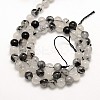 Natural Gemstone Black Rutilated Quartz Round Beads Strands G-E251-30-8mm-3