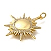 Brass Micro Pave Cubic Zirconia Pendants KK-Q043-25G-2