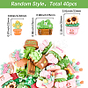 40Pcs 5 Styles Opaque Resin Cabochons CRES-SC0003-17-2