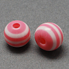 Round Striped Resin Beads RESI-R158-10mm-06-1