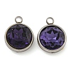 304 Stainless Steel Glass Rhinestone Charms STAS-E052-56A-1