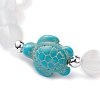 Beach Turtle Dyed Synthetic Turquoise Bead Bracelets BJEW-JB10252-01-2