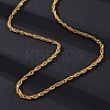 Brass Rope Chains Necklaces for Women NJEW-D302-62G-5