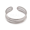 Non-Tarnish 304 Stainless Steel Triple Line Open Cuff Rings for Women RJEW-G285-73P-2